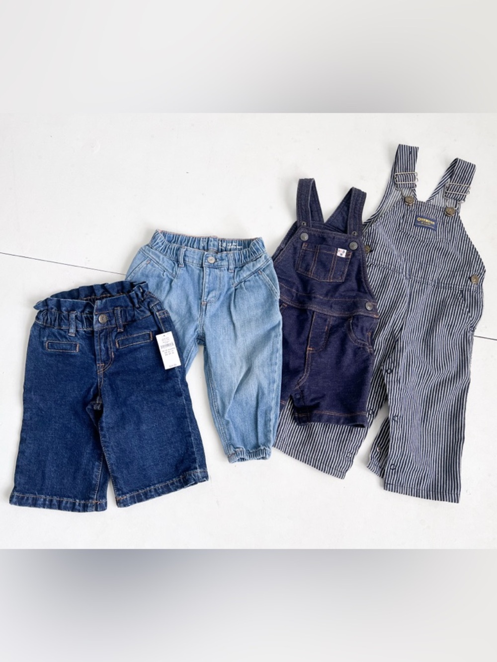 Lot of Toddler Girl Denim Bottoms and Overalls - 12-24 Months